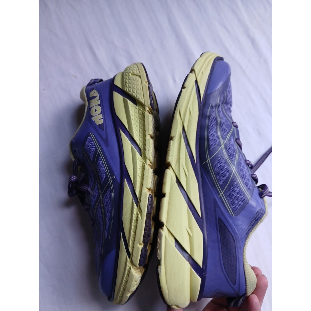 Hoka One One Women's Purple and Yellow Running Shoes - Picture 9 of 14